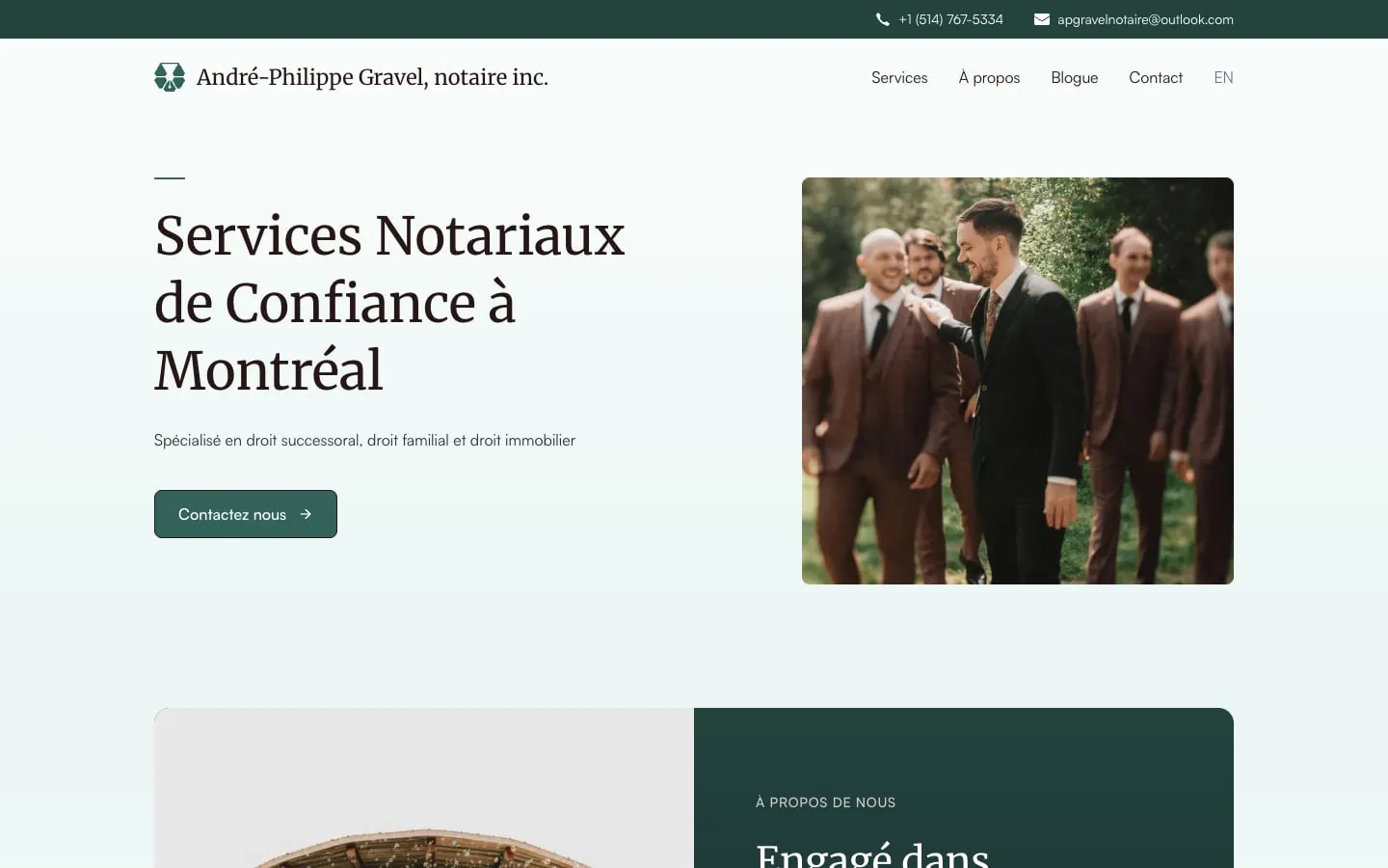 AP Gravel Notaire website homepage