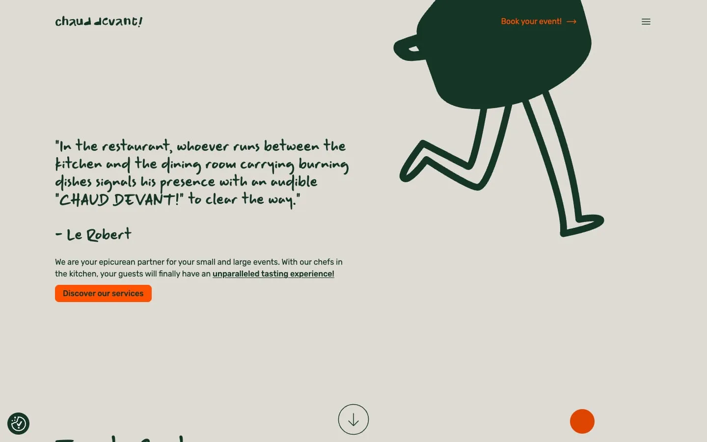Chaud Devant website homepage